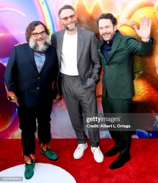 Jack Black, Seth Rogen and Charlie Day attend the Special Screening Of Universal Pictures' "The Super Mario Bros. Movie" held at Regal LA Live on...