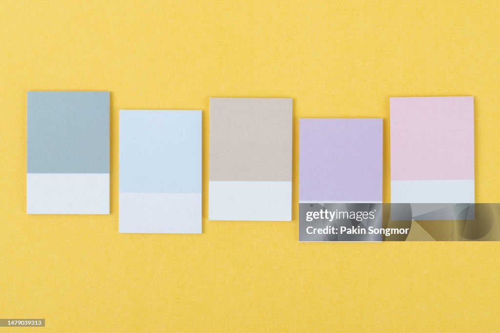 Yellow Background With Empty Sticky Notes For Your Text Or Message High ...