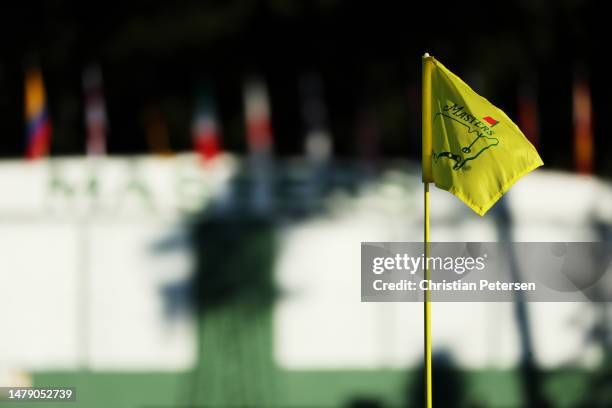 Pin flag is displayed prior to the 2023 Masters Tournament at Augusta National Golf Club on April 02, 2023 in Augusta, Georgia.