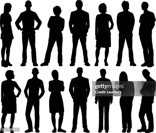 illustrazioni stock, clip art, cartoni animati e icone di tendenza di altamente dettagliata persone - controluce