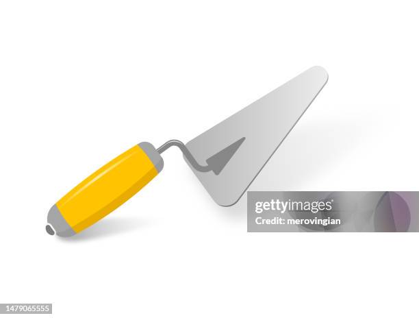 ilustrações de stock, clip art, desenhos animados e ícones de cement trowel isolated on white background - pedreiro