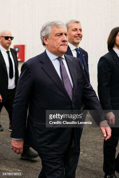 Minister of Foreign Affairs Antonio Tajani attends the Vinitaly Fair on April 02, 2023 in Verona, Italy. Vinitaly is the international network of...