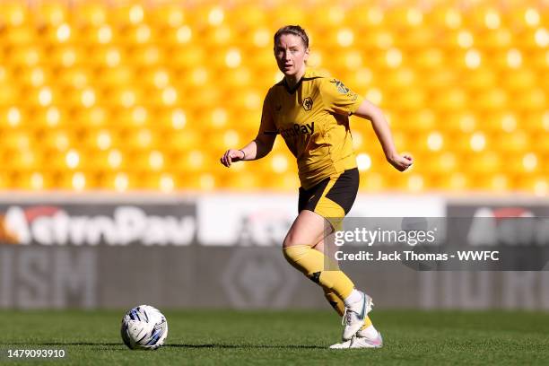 Laura Cooper of Wolverhampton Wanderers in action during the FAWNL Northern Premier match between Wolverhampton Wanderers Women and Huddersfield Town...