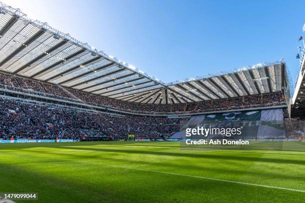 General view inside the stadium prior to the Premier League match between Newcastle United and Manchester United at St. James Park on April 02, 2023...