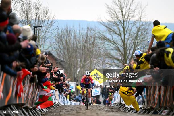 Lotte Kopecky of Belgium and Team SD Worx competes during the 20th Ronde van Vlaanderen - Tour des Flandres 2023, Women's Elite a 156.6km one day...