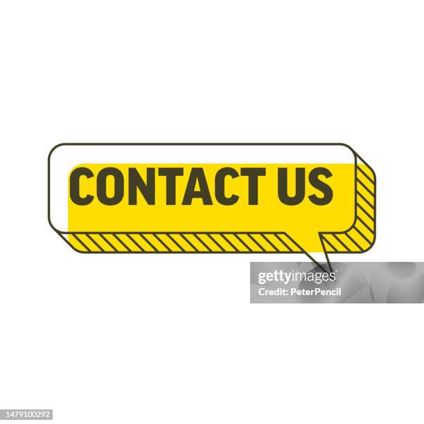Contact Us 2d And 3d Speech Bubble Notification Template Vector Stock ...