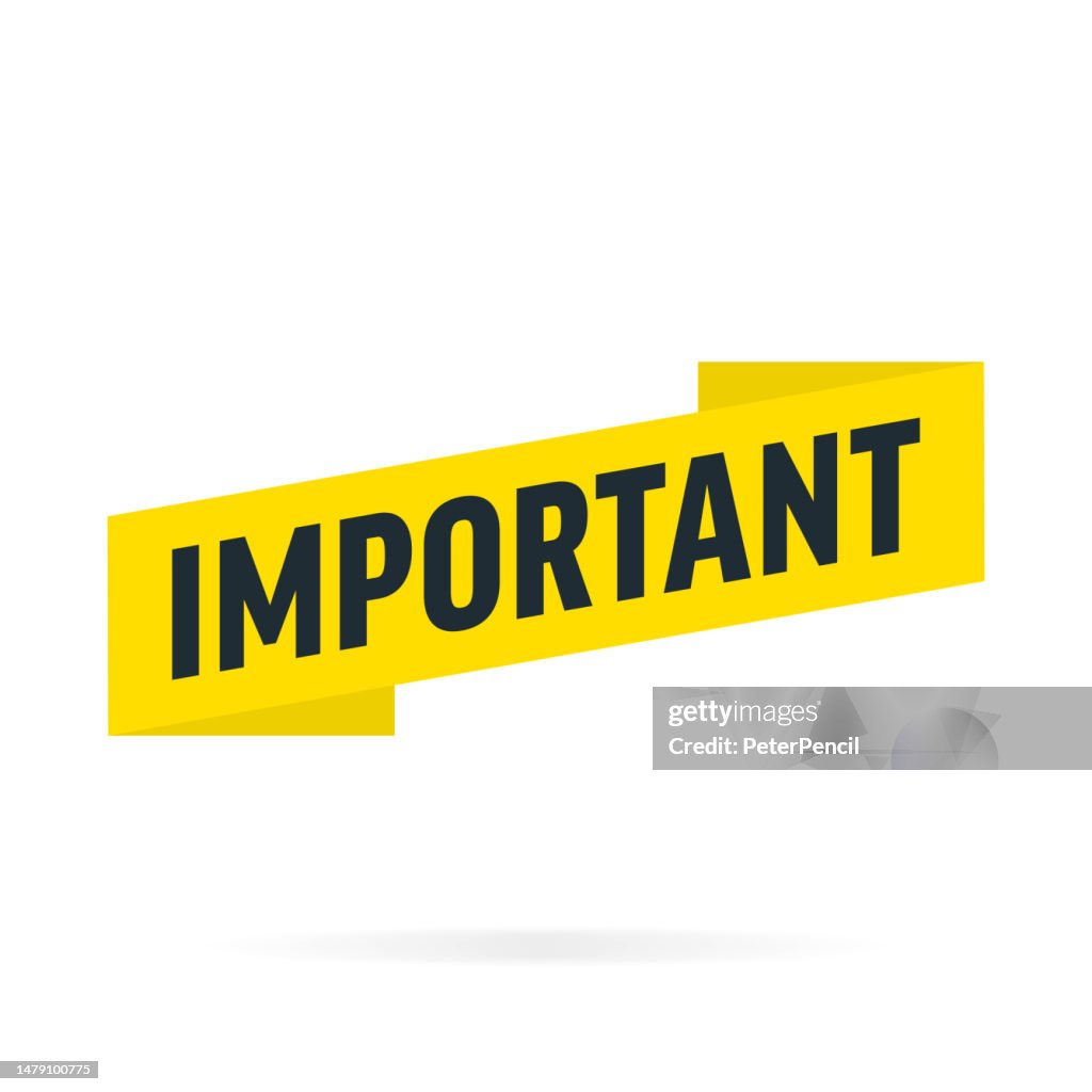 Important Ribbon Banner Label Template Vector Stock Illustration With ...
