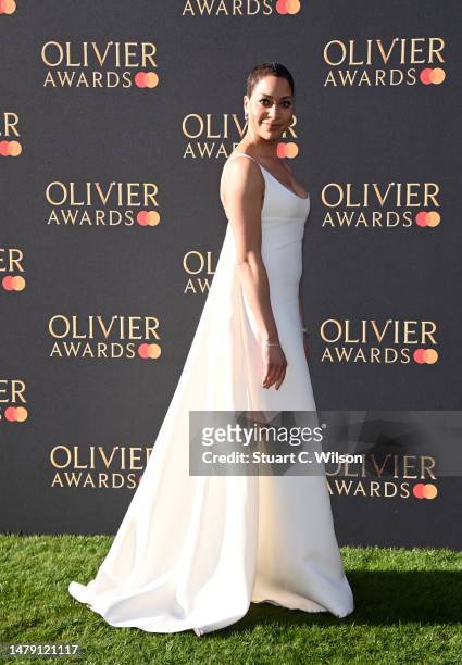 Cush Jumbo attending The Olivier Awards 2023 at the Royal Albert Hall on April 02, 2023 in London, England.