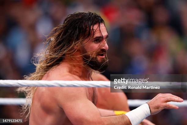 Seth Rollins during WrestleMania Goes Hollywood at SoFi Stadium on April 01, 2023 in Inglewood, California.