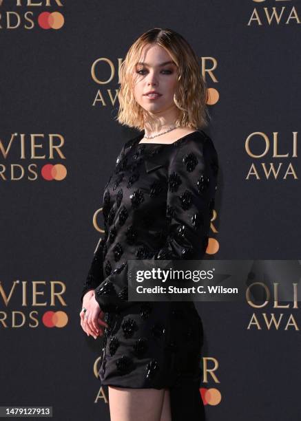 Milly Alcock attending The Olivier Awards 2023 at the Royal Albert Hall on April 02, 2023 in London, England.