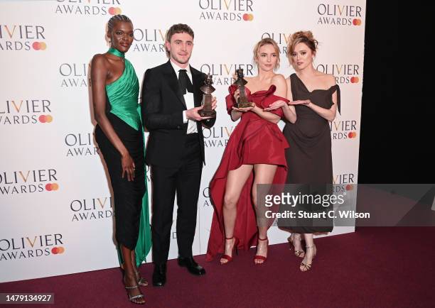 Sheila Atim, Paul Mescal, winner of the Best Actor award for "A Streetcar Named Desire", Jodie Comer, winner of the Best Actress award for "Prima...