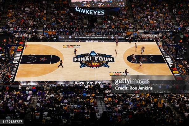 View of the court during the first quarter between the LSU Lady Tigers and Iowa Hawkeyes during the 2023 NCAA Women's Basketball Tournament...