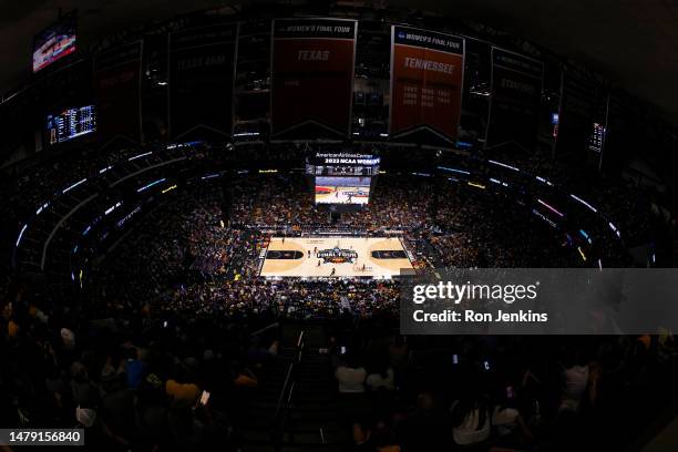 View of the court during the first quarter between the LSU Lady Tigers and Iowa Hawkeyes during the 2023 NCAA Women's Basketball Tournament...