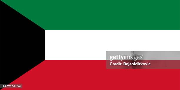 kuwait flag. vector - kuwaiti flag stock illustrations