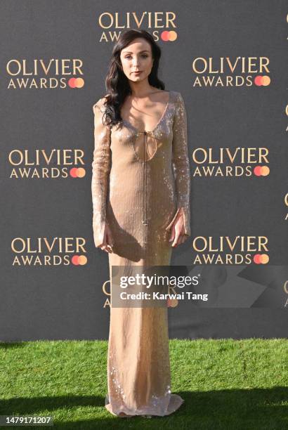 Helen George attends The Olivier Awards 2023 at the Royal Albert Hall on April 02, 2023 in London, England.