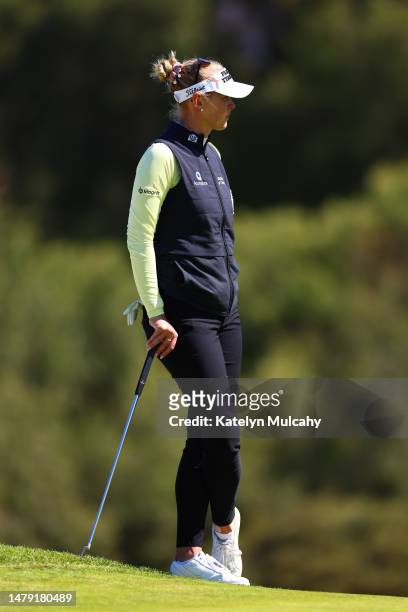 Jessica Korda of the United States stands on the tenth green during the final round of the DIO Implant LA Open at Palos Verdes Golf Club on April 02,...