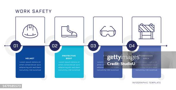 work safety infographic design template - construction inspector stock illustrations