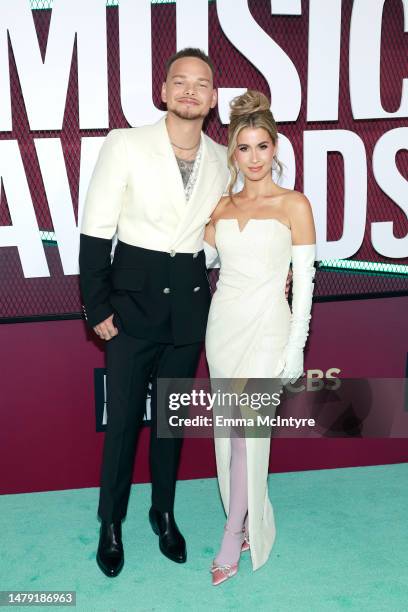 Kane Brown and Katelyn Jae Brown attend the 2023 CMT Music Awards at Moody Center on April 02, 2023 in Austin, Texas.