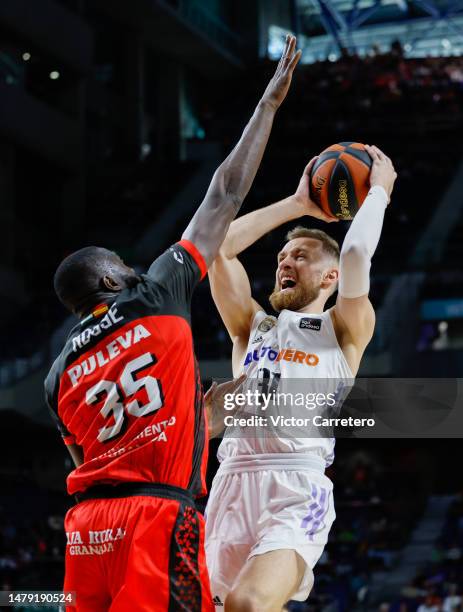 Dzanan Musa player of Real Madrid at WiZink Center on April 02, 2023 in Madrid, Spain.