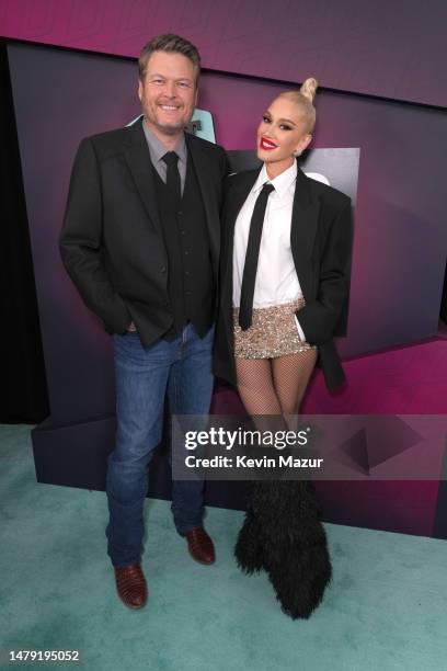 Blake Shelton and Gwen Stefani attend the 2023 CMT Music Awards at Moody Center on April 02, 2023 in Austin, Texas.