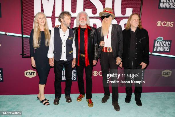 Cynthia Kereluk, Paul Rodgers, Chuck Leavell, Billy Gibbons and Warren Haynes attend the 2023 CMT Music Awards at Moody Center on April 02, 2023 in...