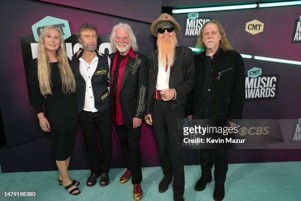 Cynthia Kereluk, Paul Rodgers, Chuck Leavell, Billy Gibbons and Warren Haynes attend the 2023 CMT Music Awards at Moody Center on April 02, 2023 in...