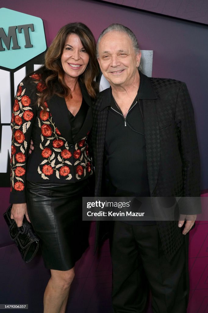 Robin Vaughan and Jimmie Vaughan attend the 2023 CMT Music Awards at