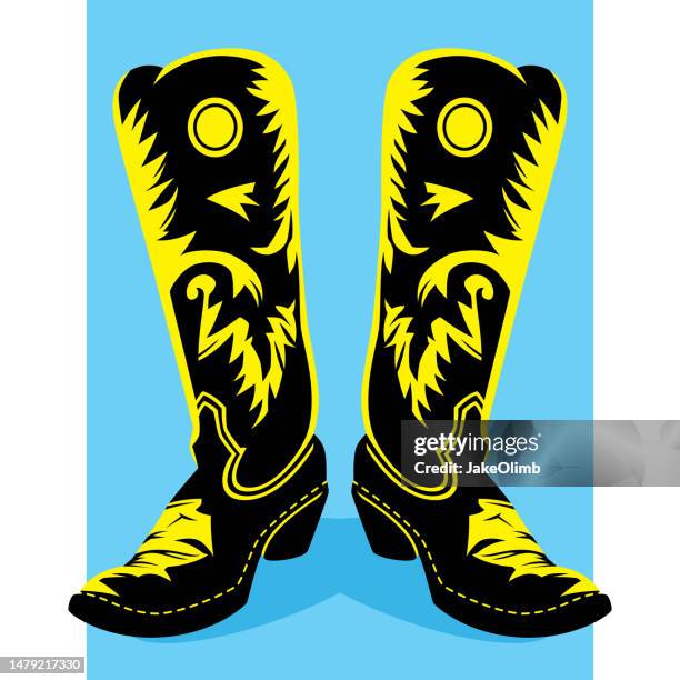 cowboy boots - cowboy boot stock illustrations