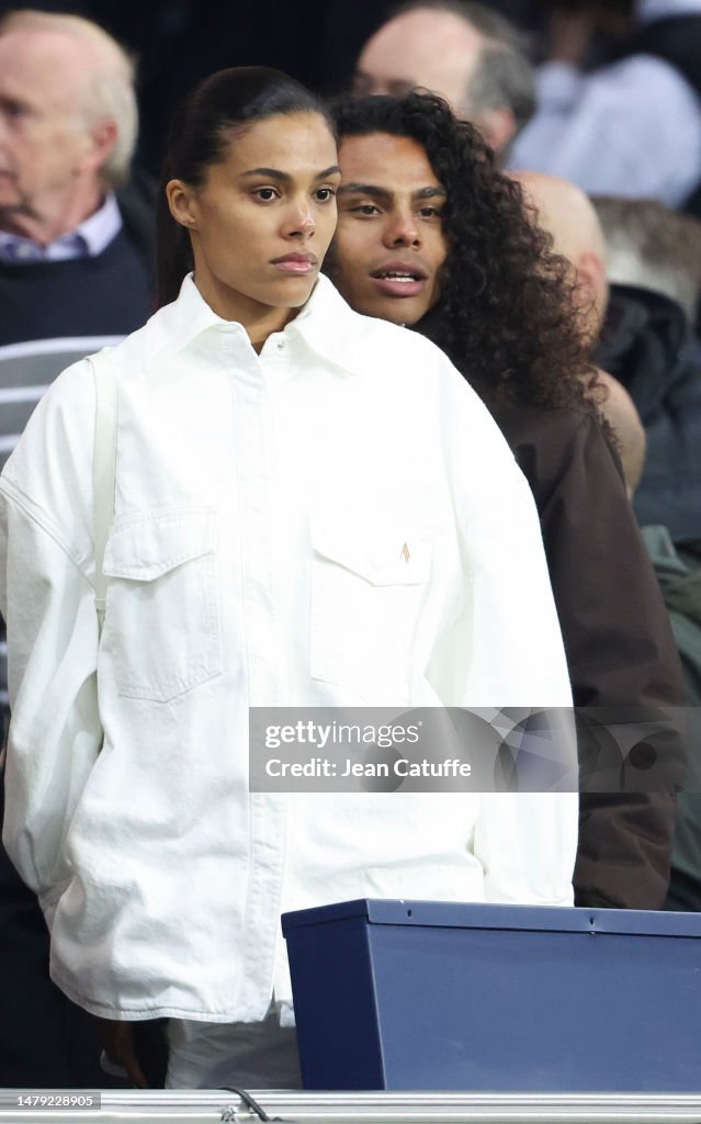 Tina Kunakey and her brother Zakari Kunakey attend the Ligue 1 Uber