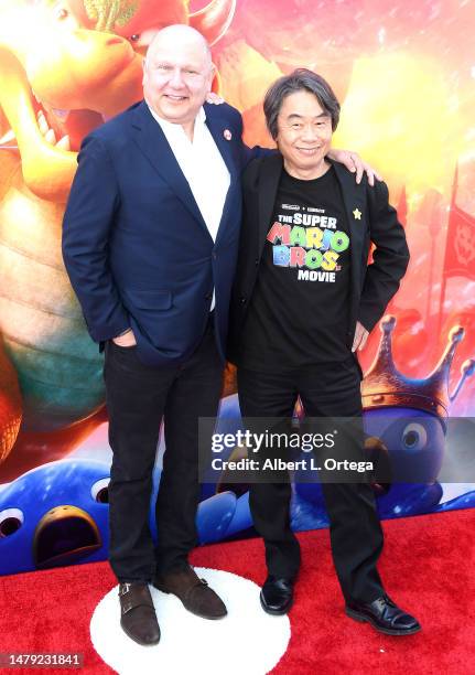 Photo: Shigeru Miyamoto and Charlie Day Attend The Super Mario Bros.  Movie Premiere in Los Angeles - LAP2023040150 