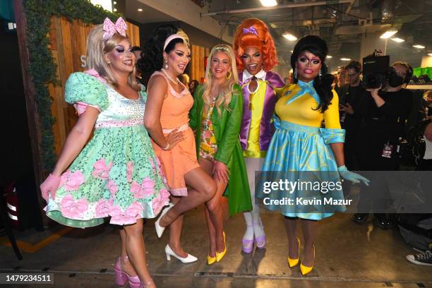 Jan Sport, Manila Luzon, Kelsea Ballerini, Olivia Lux and Kennedy Davenport attends the 2023 CMT Music Awards at Moody Center on April 02, 2023 in...