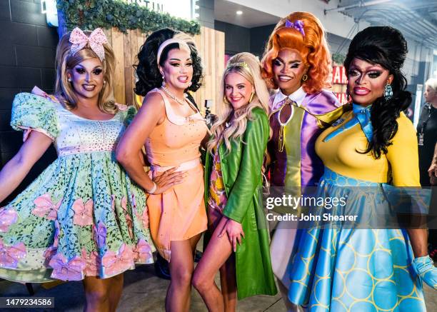 Jan Sport, Manila Luzon, Kelsea Ballerini, Olivia Lux, and Kennedy Davenport attend the 2023 CMT Music Awards at Moody Center on April 02, 2023 in...