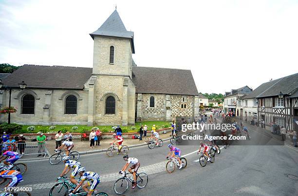 The peloton during stage five of the Tour de France between Rouen and Saint-Quentin on July 5, 2012 in France.