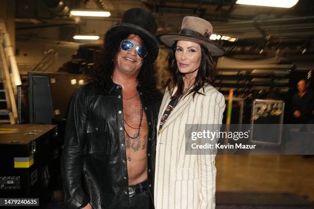 Slash and Meegan Hodges attend the 2023 CMT Music Awards at Moody Center on April 02, 2023 in Austin, Texas.