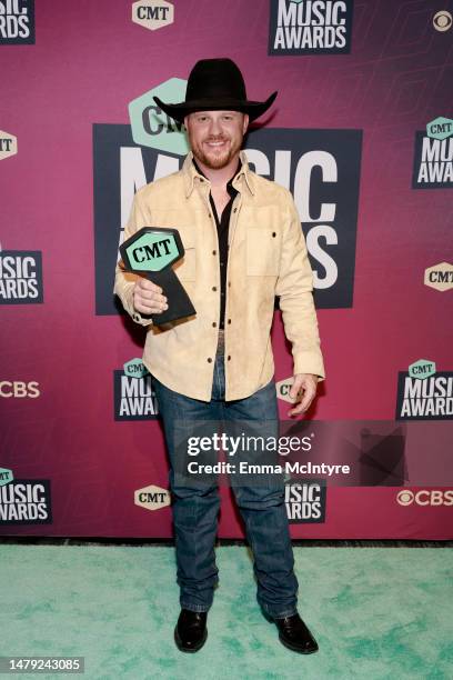 Cody Johnson, winner of CMT Performance of the Year for "Till It Can’t" , attends the 2023 CMT Music Awards at Moody Center on April 02, 2023 in...