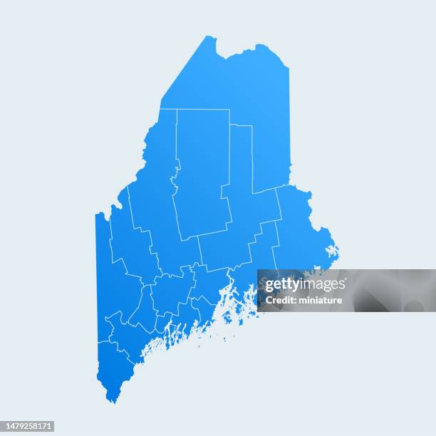 maine map - maine map stock illustrations