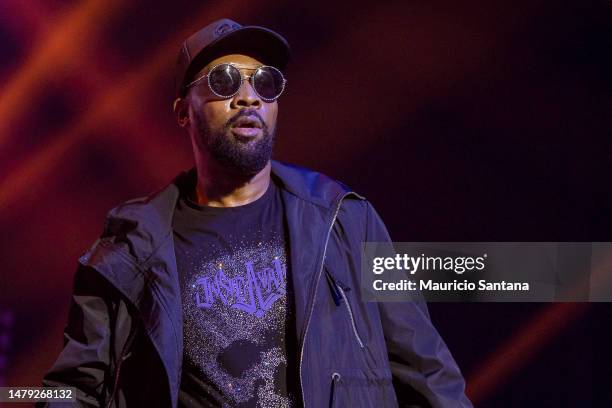 Rapper RZA of Wu-Tang Clan performs live on stage at Espaco Unimed on April 2, 2023 in Sao Paulo, Brazil.