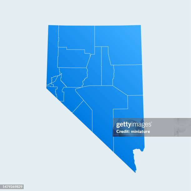 nevada map - file nevada population map.png stock illustrations