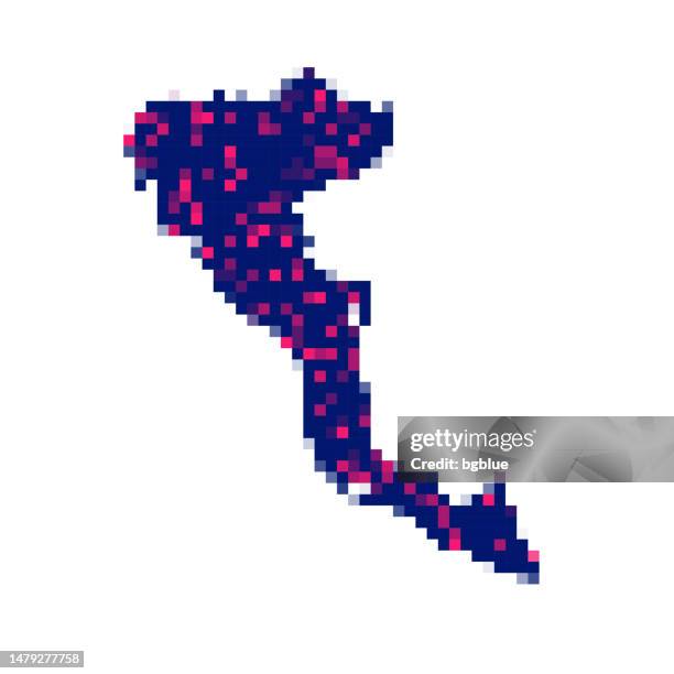 corfu map in pixels on white background - corfu stock illustrations