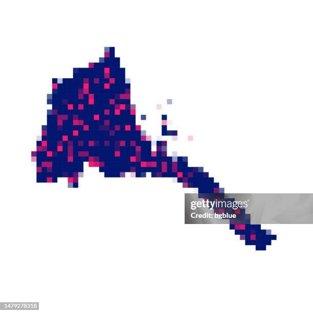 eritrea map in pixels on white background - eritrea map stock illustrations