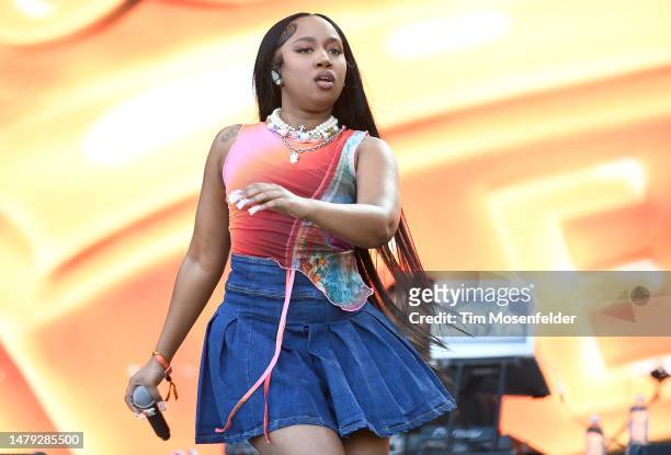 Baby Tate performs during the 2023 Dreamville Music festival at Dorothea Dix Park on April 02, 2023 in Raleigh, North Carolina.