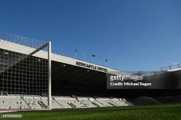 General view of the stadium before the Premier League match between Newcastle United and Manchester United at St. James Park on April 02, 2023 in...