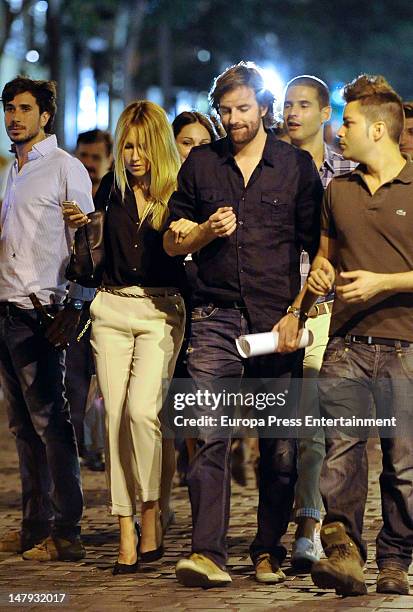 Berta Collado and boyfriend are seen on July 5, 2012 in Madrid, Spain.