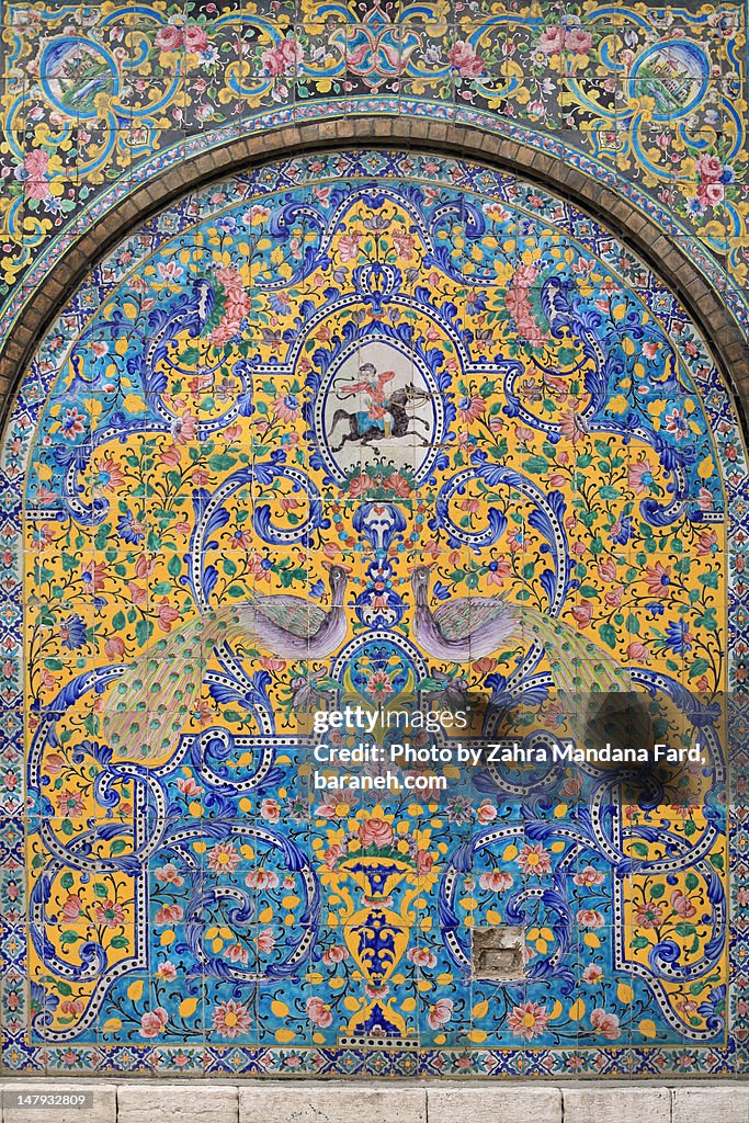 Mosaic tiles in Golestan Palace, Tehran