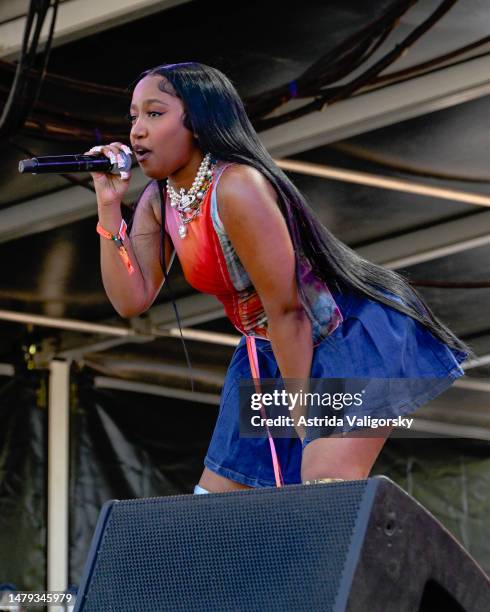 Baby Tate performs during the 2023 Dreamville Music festival at Dorothea Dix Park on April 02, 2023 in Raleigh, North Carolina