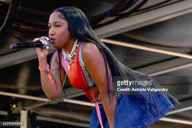 Baby Tate performs during the 2023 Dreamville Music festival at Dorothea Dix Park on April 02, 2023 in Raleigh, North Carolina