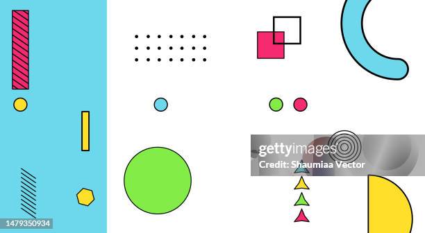 trendy abstract art geometric background with flat, minimalist style. vector poster. - newspaper texture background stock illustrations