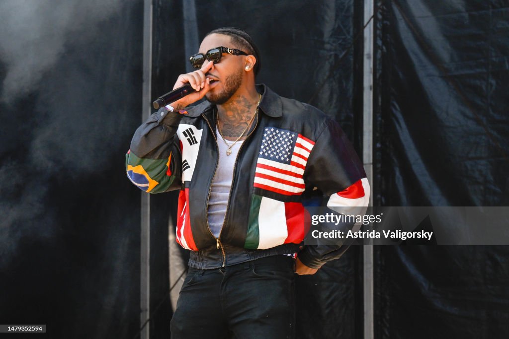Cozz Rapper Cozz performs during the 2023 Dreamville Music festival at Dorothea ...