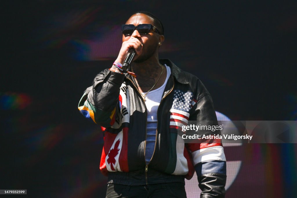 Cozz Rapper Cozz performs during the 2023 Dreamville Music festival at Dorothea ...