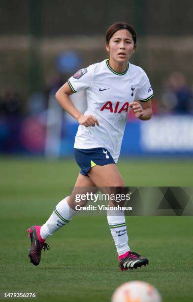 Mana Iwabuchi of Tottenham Hotspur in action during the FA Women's Super League match between Everton FC and Tottenham Hotspur at Walton Hall Park on...